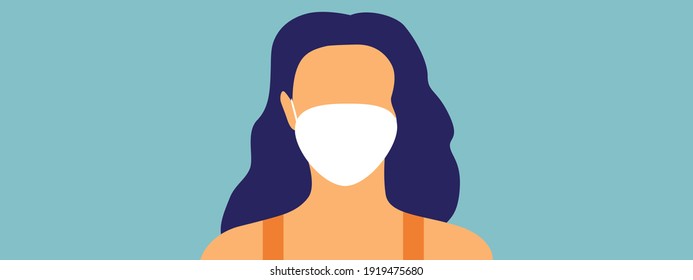 Woman in a medical mask. Coronavirus epidemic concept. Vector illustration.Banner for social networks, blogs, news. Stock vector EPS 10