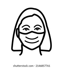 Woman with medical mask icon vector design illustration 