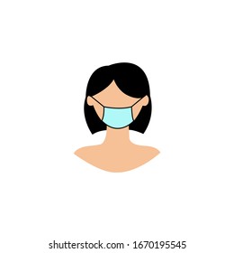 Woman in medical mask vector