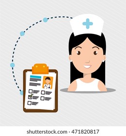 woman medical staff service vector illustration design