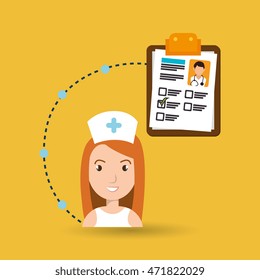 woman medical staff service vector illustration design