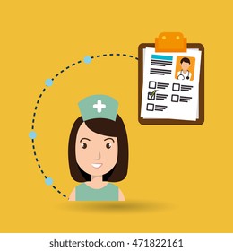 woman medical staff service vector illustration design