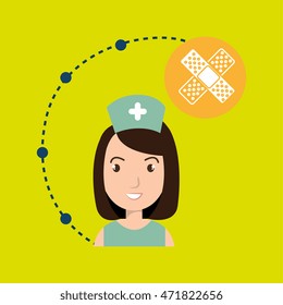 woman medical staff service vector illustration design