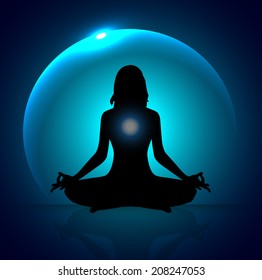 woman meditate, yoga. 