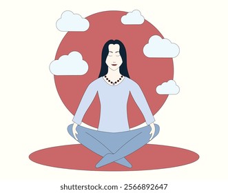 Woman Meditating, Calm, Mindfulness, Yoga Position, Sitting, Mindful Lifestyle, Meditation