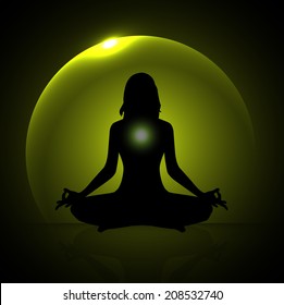 woman meditating, yoga. 