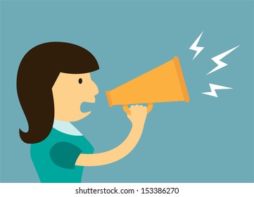 Woman with megaphone 
