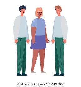 Woman and men avatars cartoons design, Person people and human theme Vector illustration