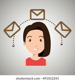 woman message email card