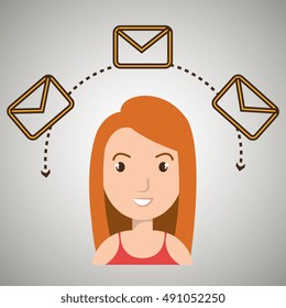 woman message email card