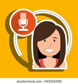 woman microphone audio speak