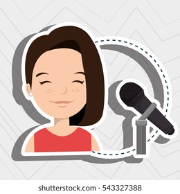 woman microphone audio speak