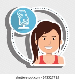 woman microphone audio speak
