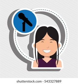 woman microphone audio speak
