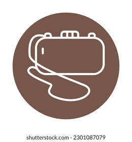 Woman minodier bag line color icon. Isolated vector element. Outline pictogram for web page, mobile app, promo