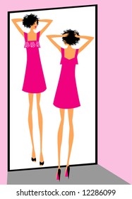 The woman at the mirror