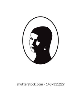 woman in mirror design vector