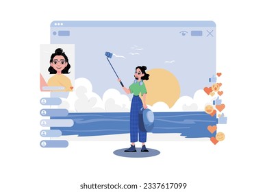 Woman With A Mobile Phone Streaming Online