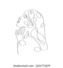 Woman model elegant female continues line drawing
