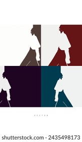 Woman model. Fashion illustration, poster. Vector