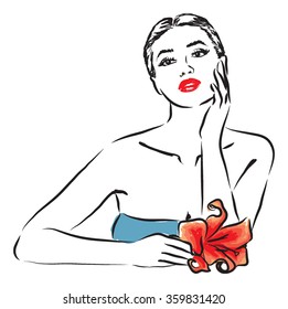 woman modeling illustration