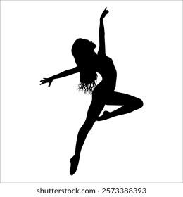 Woman Modern dance silhouette vector illustration