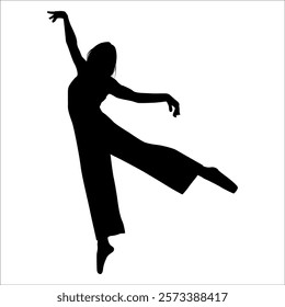 Woman Modern dance silhouette vector illustration