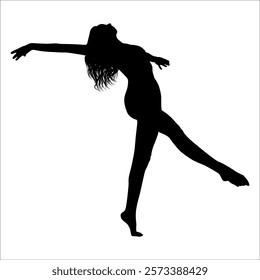 Woman Modern dance silhouette vector illustration