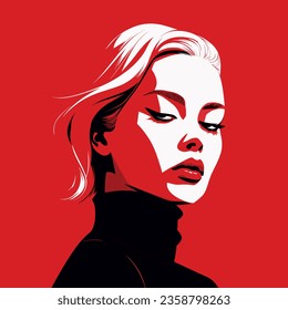 Woman modern icon avatar. Woman design. Beautiful abstract contemporary poster. Wall art design. Vector stock