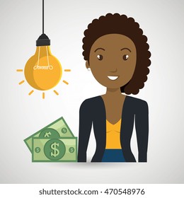 woman money idea vector illustration graphic eps 10