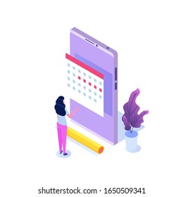 Woman monthly periods,  menstrual cycle calendar. Vector illustration.
