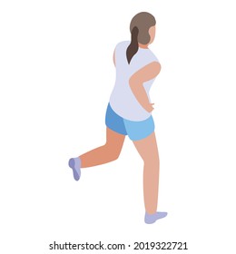 Woman morning running icon. Isometric of woman morning running vector icon for web design isolated on white background