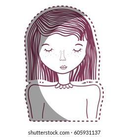 woman mother with eyes closed