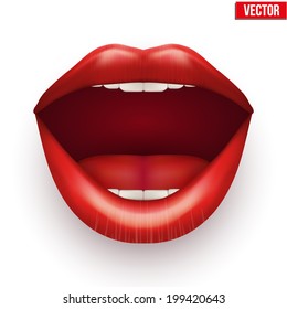 Similar Images, Stock Photos & Vectors of Woman mouth with open lips