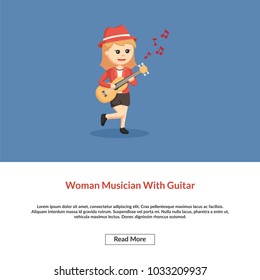Woman Musician With Guitar Information