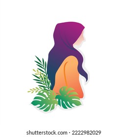 Woman muslim design vector and illustration