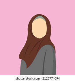 Woman muslim hijab vector in flat color design