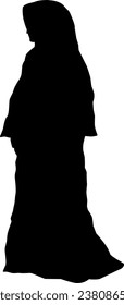 Woman muslim silhouette vector illustration. Woman muslim with hijab for eid mubarak. Ramadan design graphic in muslim culture and islam religion