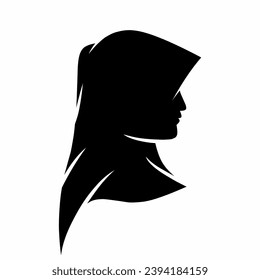 Woman muslim silhouette vector illustration. Woman muslim with hijab for eid mubarak. Ramadan design graphic in muslim culture and islam religion