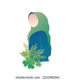 Woman muslim simple design vector