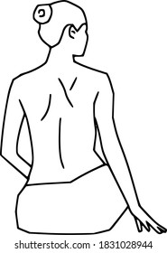 Woman nacked back simple vector illustration