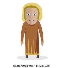 Woman in national dress. Lithuanian. National clothes. Vector illustration.