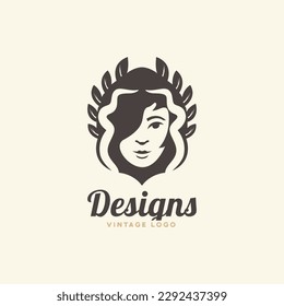 woman nature logo design inspiration, woman nature
 silhouette.