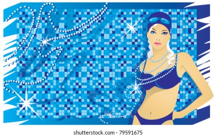 woman near the pool