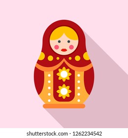 Woman nesting doll icon. Flat illustration of woman nesting doll vector icon for web design