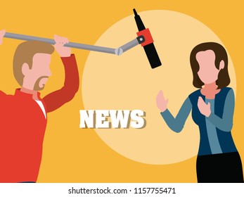 Woman news reporter