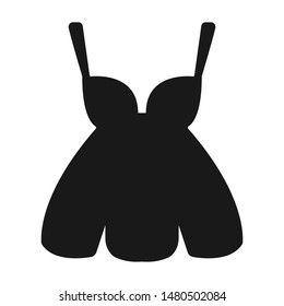 Woman nightdress flat vector icon