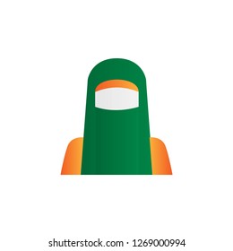 woman niqab icon design with creative modern concept and simple logo trendy shape style design vector eps 10