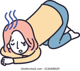 Woman nodding her head Simple Illustration