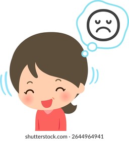 Uma mulher acenando com um sorriso, mesmo que ele não esteja secretamente disposto
